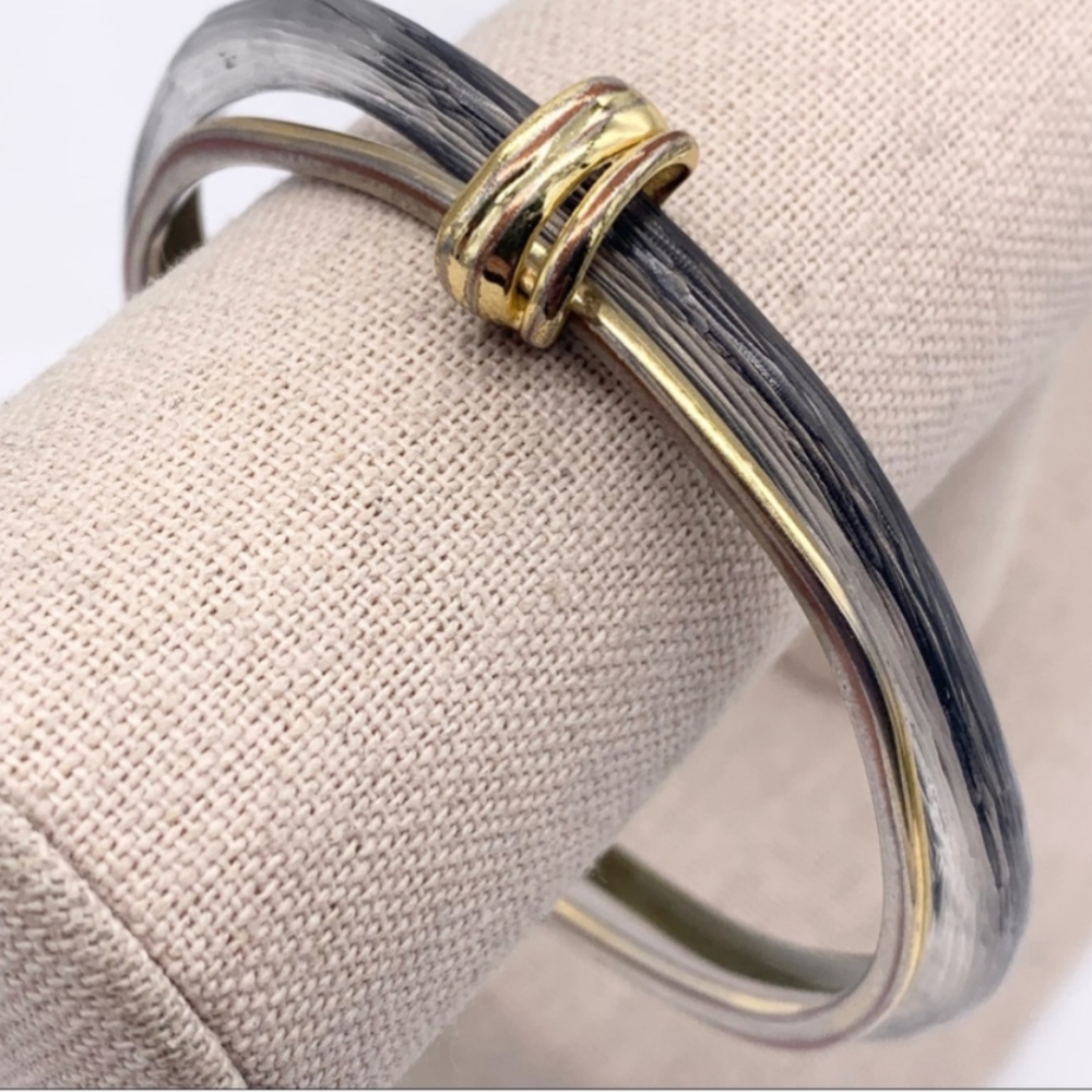 Alexis Bittar Carved Lucite Double Bangle Bracelet